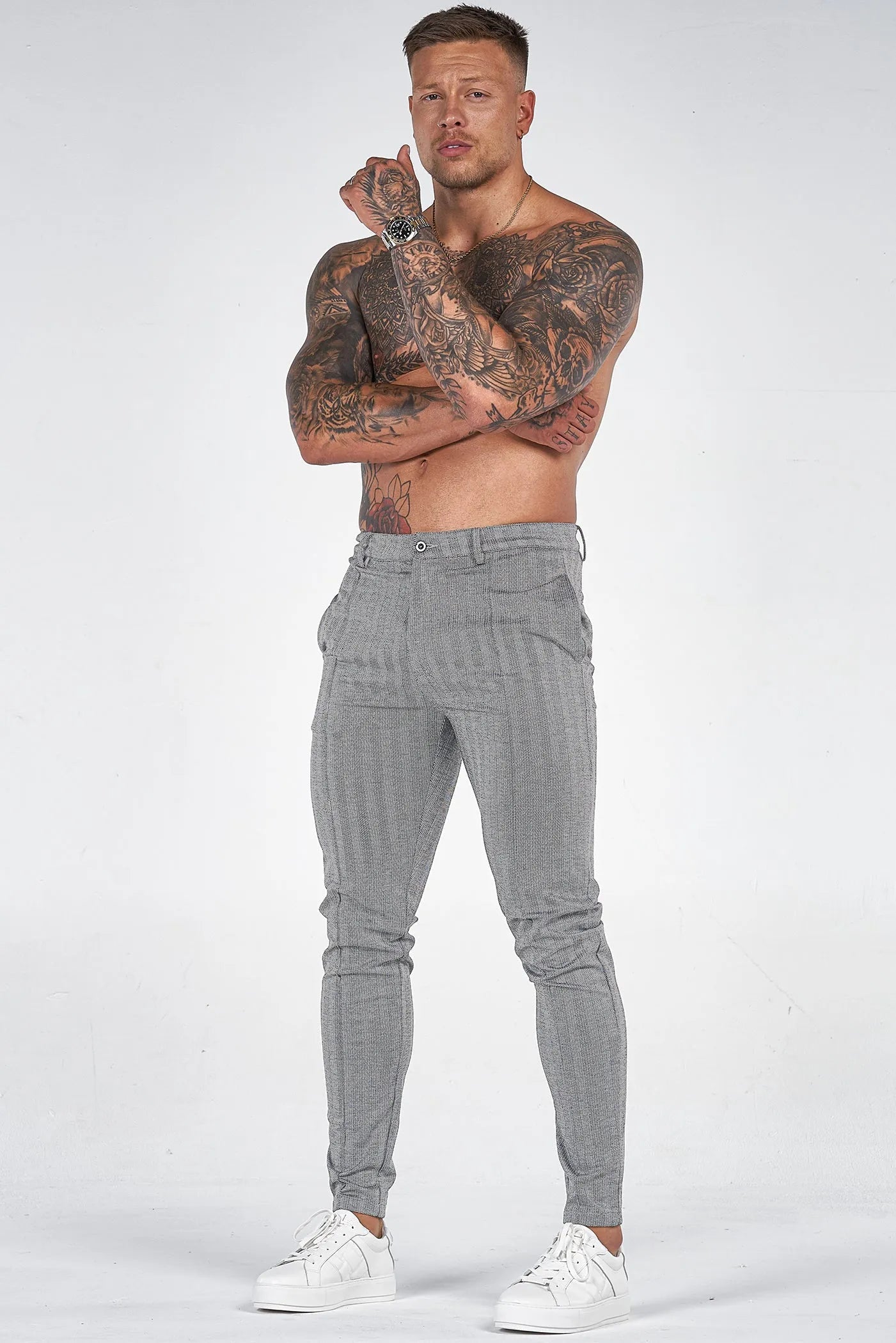 KOE | The Chevron Trousers - Grey