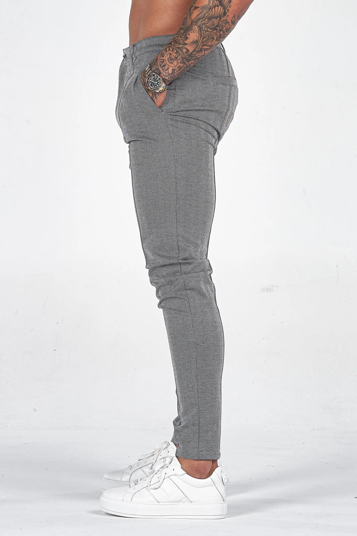 KOE | The Chevron Trousers - Grey